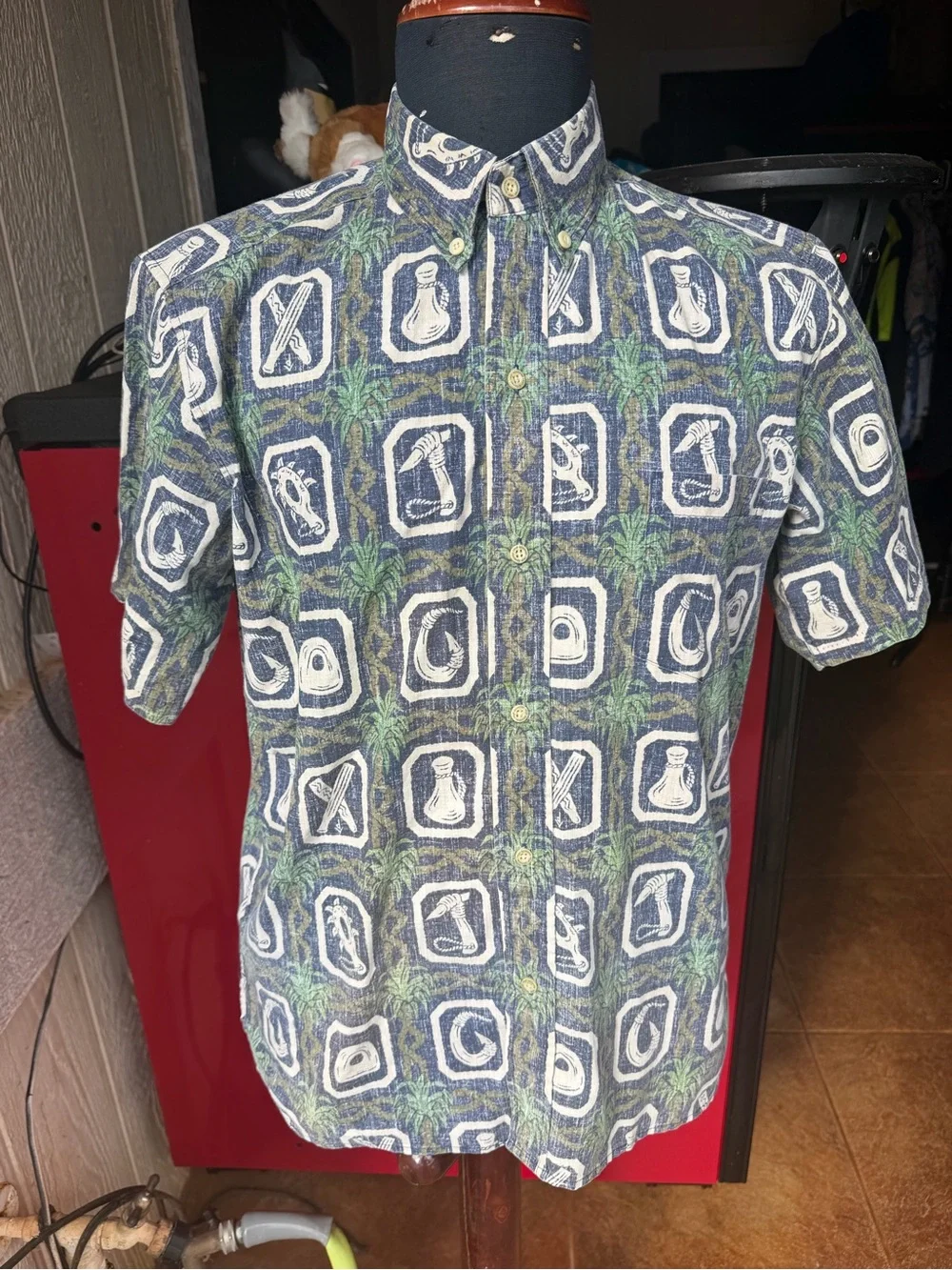 Reyn Spooner Aloha Shirt Men’s S Vintage Multicolored Dietrich Varez Poi Pound
